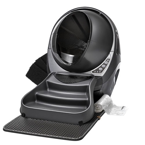 Litter-Robot 3 Core Bundle by Whisker (Grey) - Self-Cleaning Cat Litter Box, Includes Litter-Robot, Mat, Fence, Ramp, (25) Liners & (3) Carbon Filters, Complimentary 1-Year WhiskerCare Warranty - Core Bundle Grey