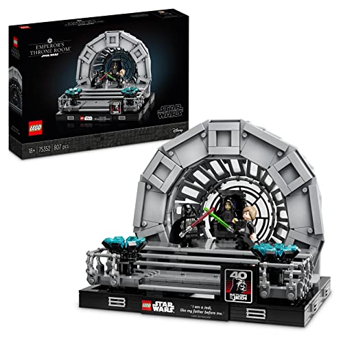 LEGO Star Wars Emperor's Throne Room Diorama, Return of the Jedi 40th Anniversary Lightsaber Dual Set, Collectible Gift for Adults with Luke Skywalker and Darth Vader Minifigures 75352 - Single