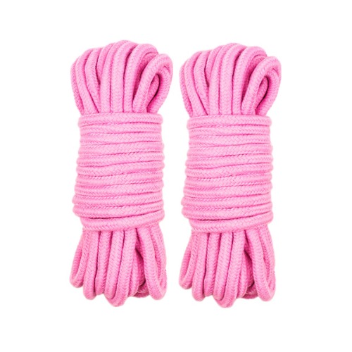 Wschic 2Pcs Soft Cotton Rope,32 Feet Multi-Function Natural Durable Braided - Pink