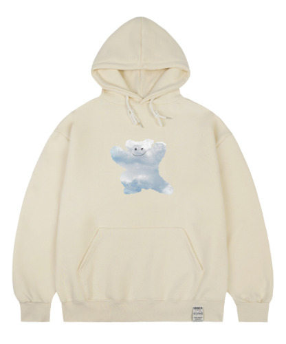 MUSINSA | GRAVER [UNISEX] Big Cloud Bear Smile Hoodie_Cream