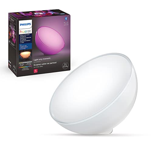 Philips Hue Go White and color Portable Dimmable LED (Bluetooth & Zigbee) Smart Light Table Lamp, White,6 watts - White - 1 Count (Pack of 1) - Go - Lamp