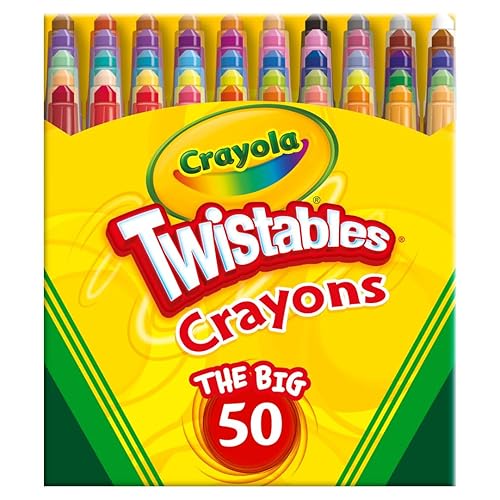 Crayola Mini Twistables Crayons (50ct), Crayons for Kids, Arts & Crafts Supplies, Toddler Crayons for Coloring Books, Stocking Stuffers