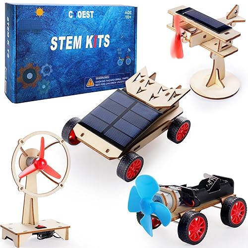 STEM Kits for Kids Age 8-10-12-14, Science Kits for Kids Age 8-12, STEM Toys Gifts for Boys Age 8 9 10 12 13 14, Car Building Science Experiment Projects for Kids 9-12, Solar Power & Engineering Kit - Kids Edition