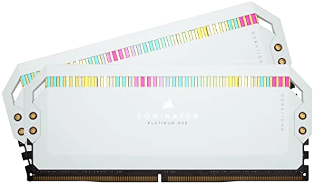 CORSAIR DOMINATOR PLATINUM RGB DDR5 RAM 32GB (2x16GB) 6200MHz CL36 Intel XMP iCUE Compatible Computer Memory - White (CMT32GX5M2X6200C36W)