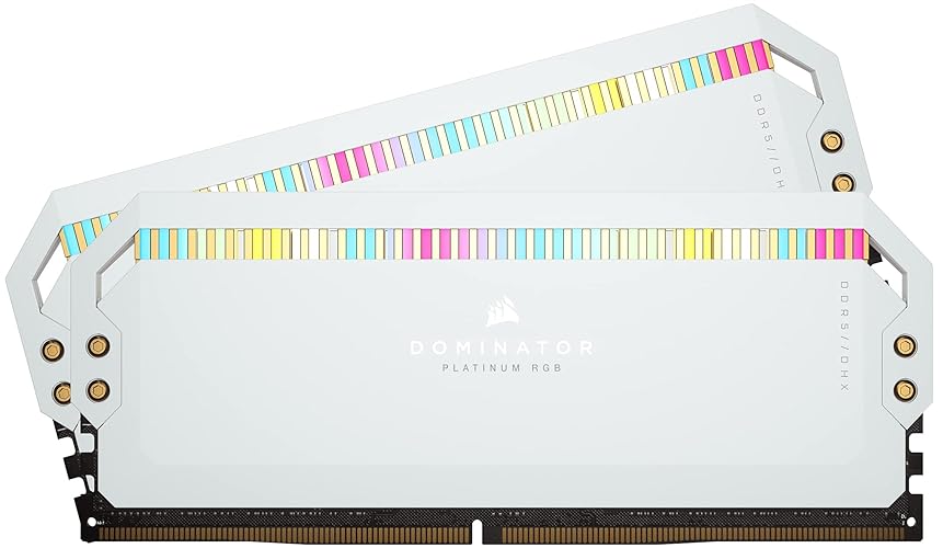 CORSAIR DOMINATOR PLATINUM RGB DDR5 RAM 64GB (2x32GB) 5600MHz CL40 Intel XMP iCUE Compatible Computer Memory - White (CMT64GX5M2B5600C40W) - 64GB (2x32GB) - White