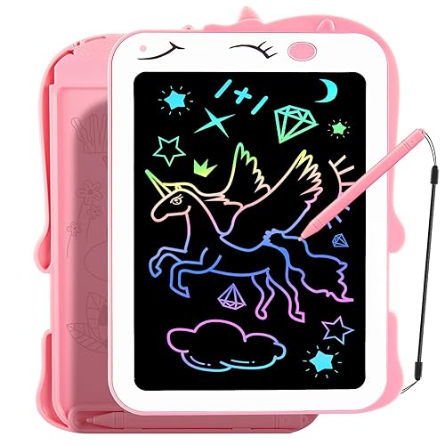 Teriph LCD Writing Tablet for Kids, Unicorn Girl Toys, Toddlers Toys Drawing Board, Educational Doodle Pad Kid Toys for 2 3 4 5 6 7 8 Year Old Girls Boys Easter Birthday Party Xmas Gift, 8.5inch - 8.5" - Pink Unicorn Gift