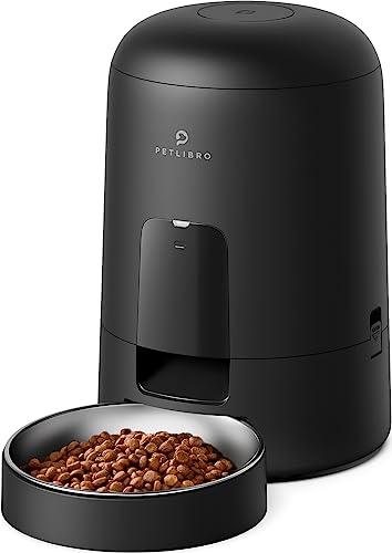 PETLIBRO Automatic Cat Feeder, Cat Food Dispenser Battery-Operated with 180-Day Battery Life, AIR Timed Pet Feeder for Cat & Dog, 2L Auto Cat Feeder - 2L - Black