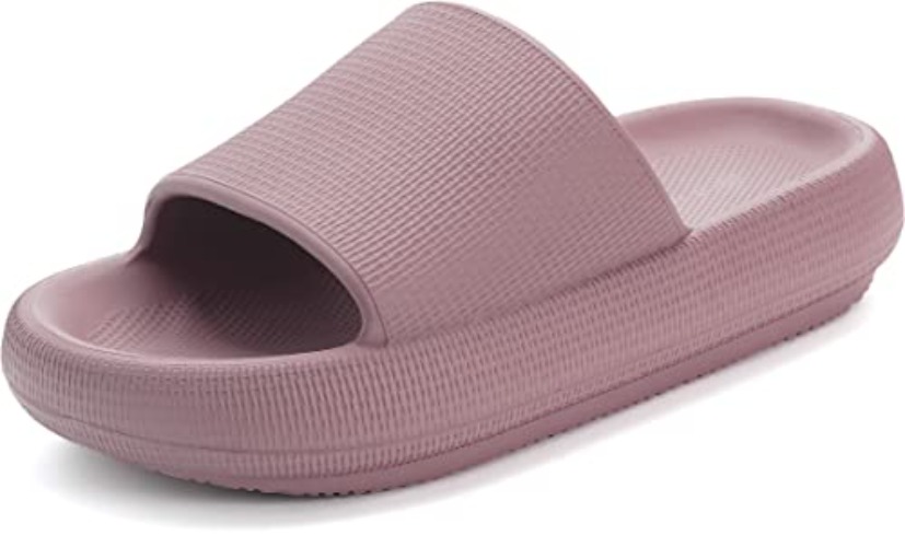 BRONAX Pillow Slippers for Women and Men | House Slides Shower Sandals | Extremely Comfy | Cushioned Thick Sole - 9-10 Women/7.5-8.5 Men - Blush