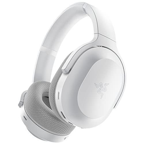 Razer Barracuda Wireless Gaming & Mobile Headset (PC, Playstation, Switch, Android, iOS): 2.4GHz Wireless + Bluetooth - Integrated Noise-Cancelling Mic - 50mm Drivers - 40 Hr Battery - Mercury White - White - Barracuda - Headset