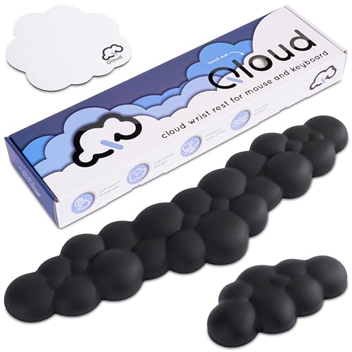 Qloud Cloud Wrist Rest Keyboard – Cloud Palm Rest Keyboard Rest Desk Cloud Wrist Pad – Keyboard Wrist Rest for Computer Keyboard Gaming Wrist Rest Cloud Arm Rest Keyboard Wrist Pad - Matte Black - Matte Black