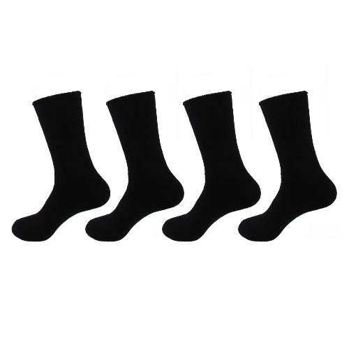 Women's Extra Thick Rayon from Bamboo Fiber Mid-Calf Socks - 4 Pair | Black / Women's Shoe Sizes 4-10