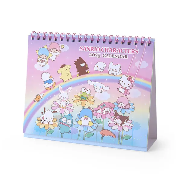 Sanrio 451401 Ring Calendar 2025 Sanrio Characters Tabletop with Planned Sticker
