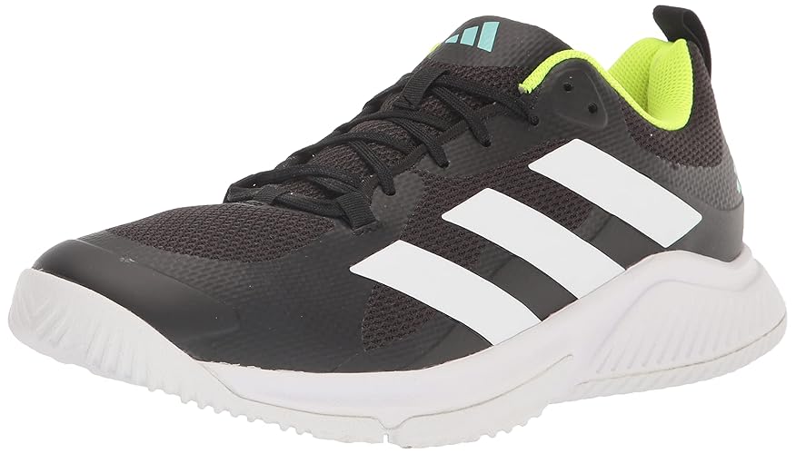adidas Women's Court Team Bounce 2.0 Sneaker - 14 - Core Black/White/Flash Aqua