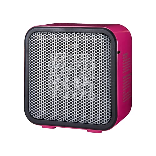 Amazon Basics Ceramic Space Heater, Mini Heater for Office Desk, Portable Tent Heater for Camping (Indoor Use), 500 W, With Tip-Over Protection, Lightweight (1.4 LBS), Pink, 5.8"D x 3.4"W x 6"H - Pink