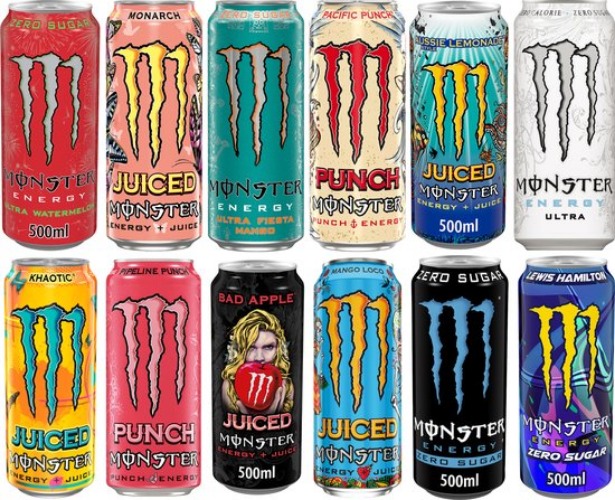 Monster Energy 12 different flavours