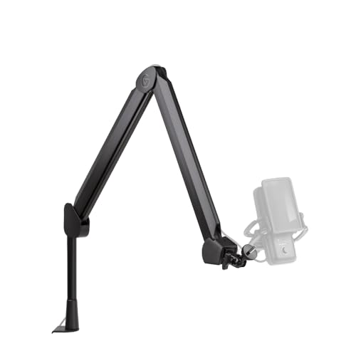 Elgato Wave Mic Arm - Premium Broadcasting Boom Arm with Cable Management Channels, Desk Clamp, 1/4" Thread Adapters, Fully Adjustable, perfect for Podcasts, Streaming, Gaming, Home Office, Recording - Black - High Rise
