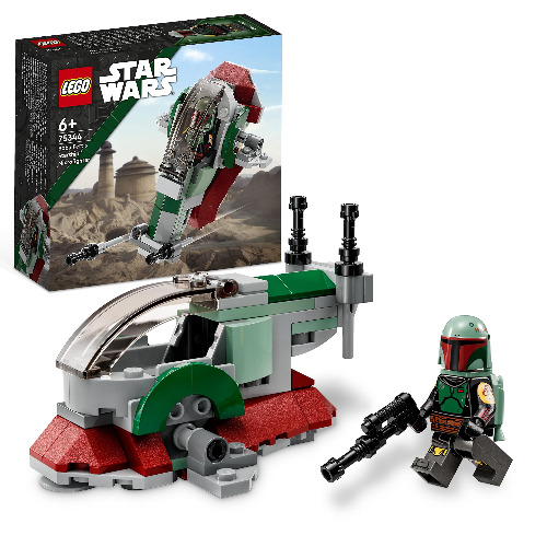 LEGO 75344 Star Wars Boba Fett's Starship Microfighter, Buildable Toy Vehicle with Adjustable Wings and Flick Shooters, The Mandalorian Set for Kids
