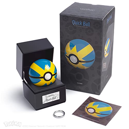 The Wand Company Quick Ball Authentic Replica - Realistic, Electronic, Die-Cast Poké Ball with Display Case Light Features – Officially Licensed by Pokémon