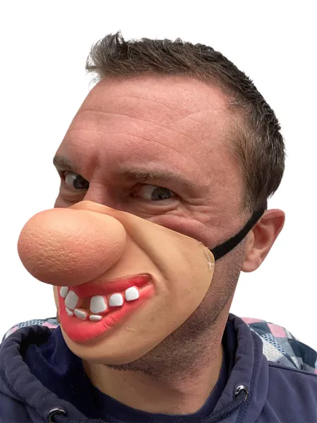 Rubber Johnnies Funny Half Face Big Fat Nose Teeth Clown Mask Fancy Dress Stag Party Costume
