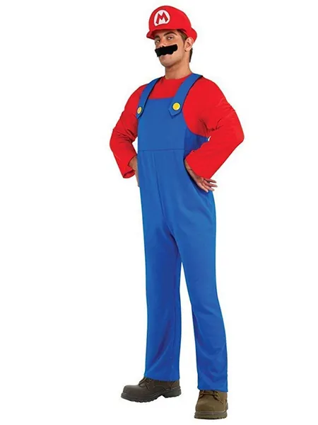 NB Super Mario Luigi Bros Cosplay Fancy Halloween Dress Out fit Costume Unisex Mens Women Adult Kids Teens