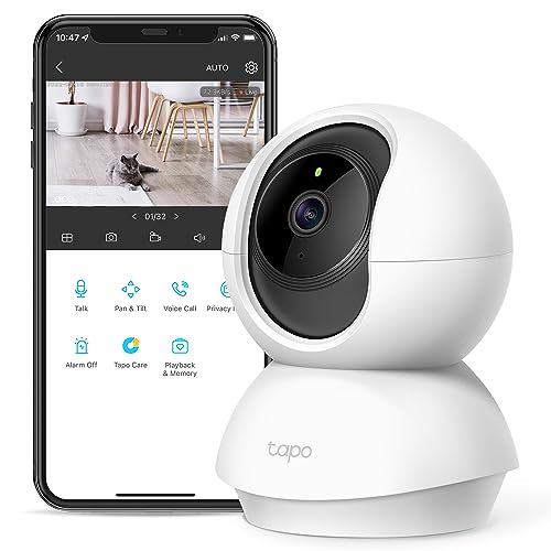 TP-Link Tapo Smart Pan/Tilt Indoor Security Camera, 360° Motion Tracking, 1080p Full HD WiFi Camera for Pet/Baby, Night Vision, 2-Way Audio, 128 GB Local Storage, Works w/Alexa & Google (Tapo C200) - Full HD - Pan/Tilt Security WiFi Camera