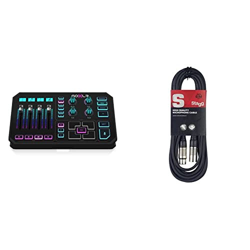TC Helicon Plateforme de Diffusion en Ligne Révolutionnaire Goxlr avec Mélangeur 4 Canaux & Stagg Câble microphone de haute qualité XLR vers prise XLR, 6 m, noir