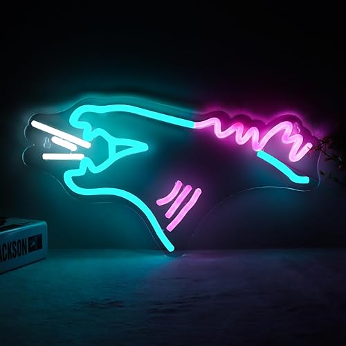 ASDGGBL Monster Neon Sign, Dinosaur Neon Sign for Wall Decor, Dimmable & Powered by USB Neon Lights for Bedroom Bar Man Cave Game Room Wall Art Decor Boys Birthday Party Gifts 17 * 9 inch - Blue(Gesila)