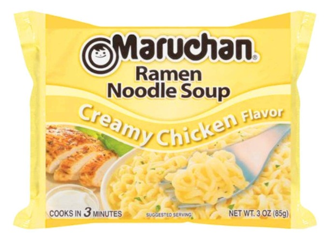 Maruchan Ramen Noodle Soup, Creamy Chicken Flavor (3 oz), 12 count