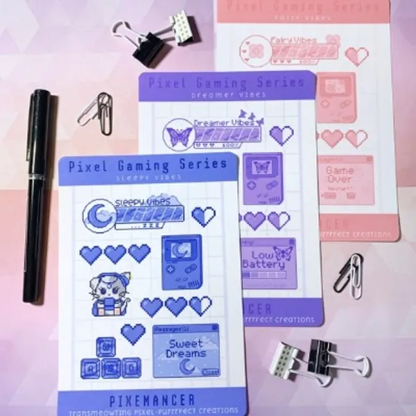 Pixel Gaming Series Sticker Sheet  Pixel Art  Retro Gamer | Etsy