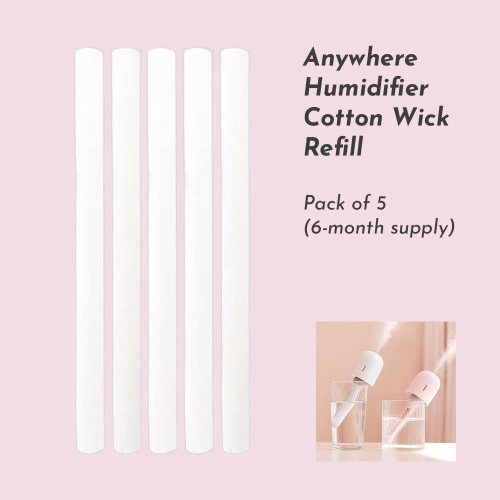 Humidifier Cotton Wick Refills (pack of 5 - 6 month supply) - Anywhere Humidifier - Cotton Wick Refill