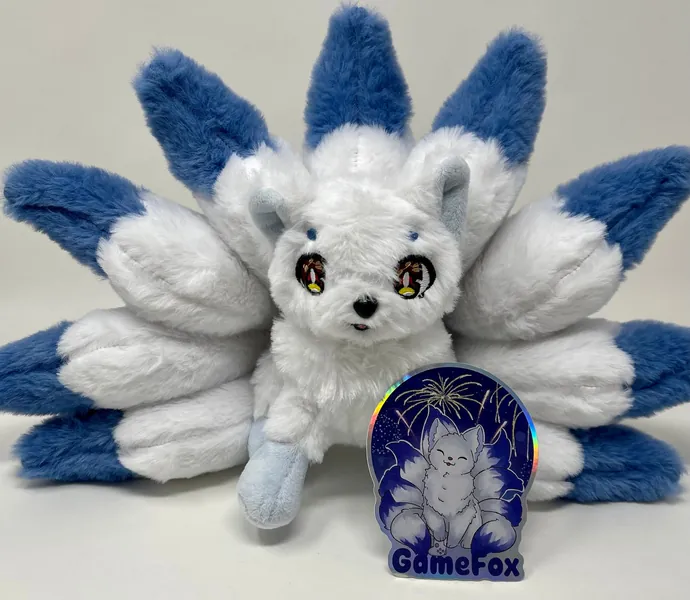 Kitsune - Blue Nine Tailed Fox Plush “GameFox”