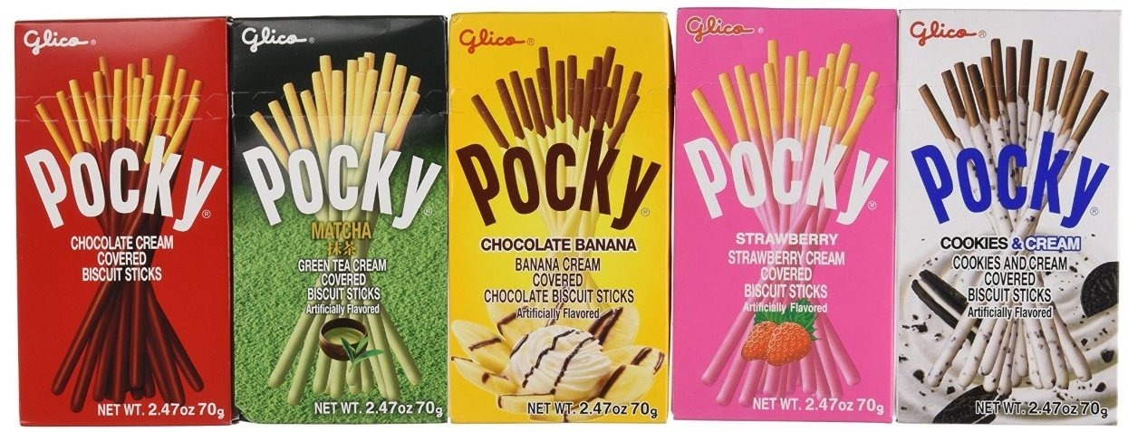 Pocky Biscuit Stick 5 Flavor Variety Pack (Pack of 5) - 