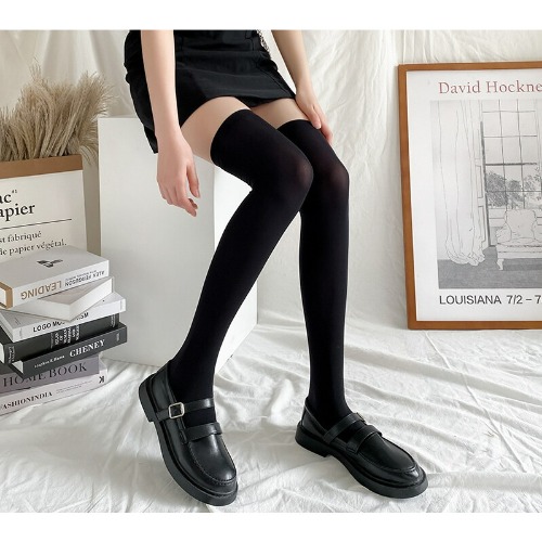Lollipop Socks Women Basic Classic Black White Long Socks Middle Tube Socks Over Knee Socks Ins Fashion Calf Socks Girls Stockings Japanese Lolita Style Thigh High Stockings Ankle socks