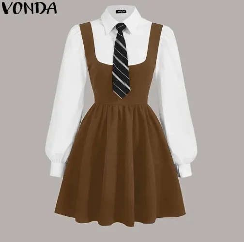 VONDA Women Korean Fashion College Style