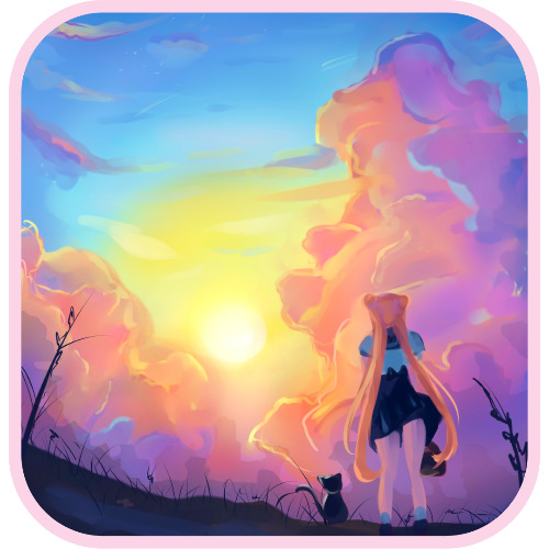 sailor moon sunset print - 11x17