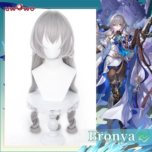 Uwowo Honkai Star Rail Bronya Cosplay Wig Long Silver Hair