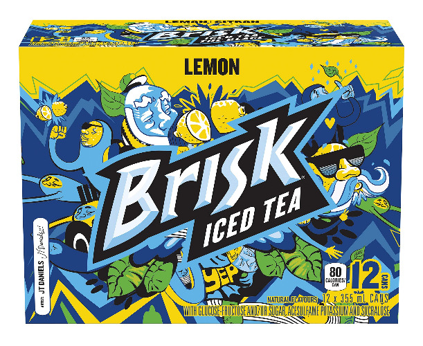 Brisk Lemon Iced Tea, 355 mL Cans, 12 Pack
