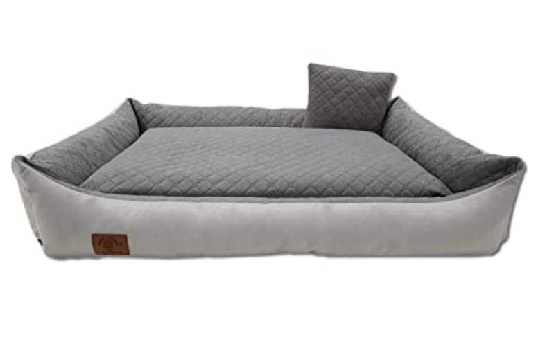Odolplusz XXL - Hundebett - Hundekissen - Hundesofa mit Wendekissen (Größe und Farbe wählbar) - XXL - 120x90 cm - Grau