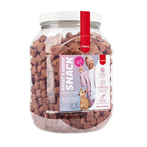 MERA Ross Antony Goody Snack für kleine Hunde (1x800g), getreidefreie Leckerli aus Truthahn und Kartoffel, mit natürlicher roter Beete, schonend gebackene Hundekekse