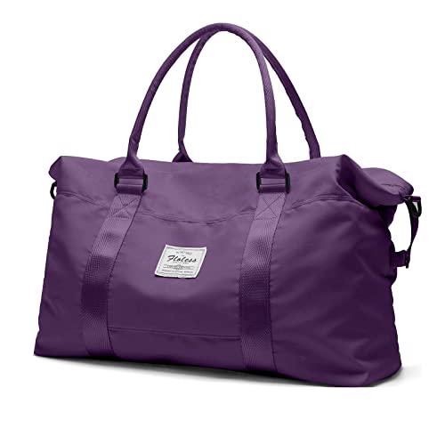 Travel Duffel Bag, Sports Tote Gym Bag, Shoulder Weekender Overnight Bag for Women - C-Dark Purple - Travel Bag