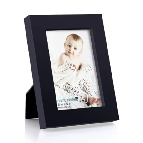3.5x5 inch Picture Frame Made of Solid Wood High Definition Glass for Table Top Display and Wall Mounting Photo Frame Black