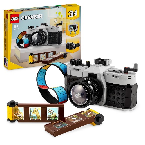 LEGO® Creator Retro Camera 31147 Video Camera to TV Set, Models for Kids,for Boys and Girls Aged 8 Years Old and Over Who Enjoy Creative Play