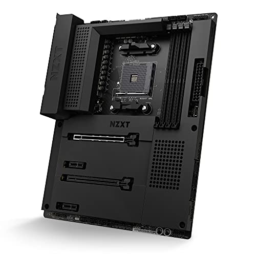 NZXT N7 B550 - N7-B55XT-B1 - AMD B550 chipset (Supports AMD Socket AM4 Ryzen CPUs) - ATX Gaming Motherboard - Integrated Rear I/O Shield - Wifi 6 connectivity - Black - Black - Chipset