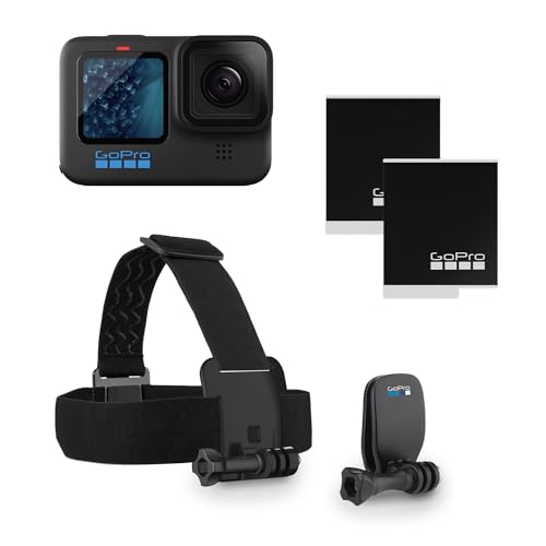 GoPro HERO11 Black Bundle - Includes HERO11 Black Camera, Head Strap + QuickClip, and Enduro Battery (2 Total) - H11 Bundle