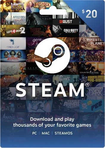 Steam Gift Card - $20 - $20 Gift Card Card