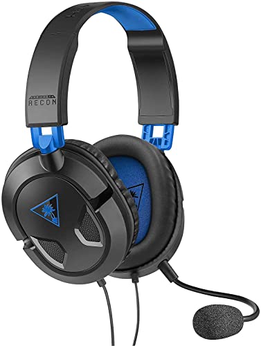 Turtle Beach Recon 50 Gaming Headset for PS5, PS4, PlayStation, Xbox Series X|S, Xbox One, Nintendo Switch, Mobile & PC with 3.5mm - Removable Mic, 40mm Speakers - Black - Black / Blue