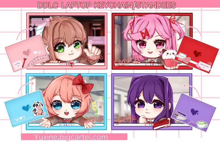FOLDING DDLC KEYCHAIN - Yuri