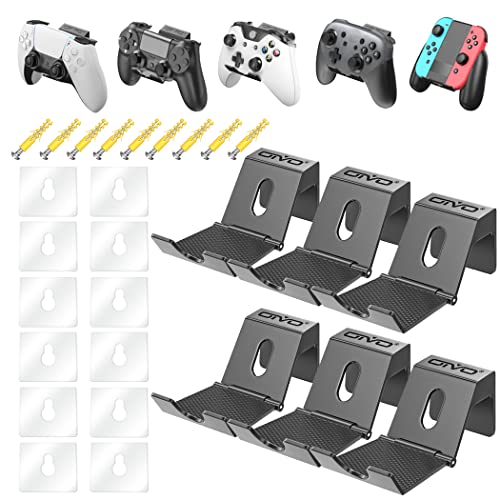 OIVO Controller Wall Mount Holder for PS3/PS4/PS5/Xbox 360/Xbox One/S/X/Elite/Series S/Series X Controller, Pro Controller, Foldable Wall Mount for Video Game Controller&Headphones -6 Pack - 6 Packs