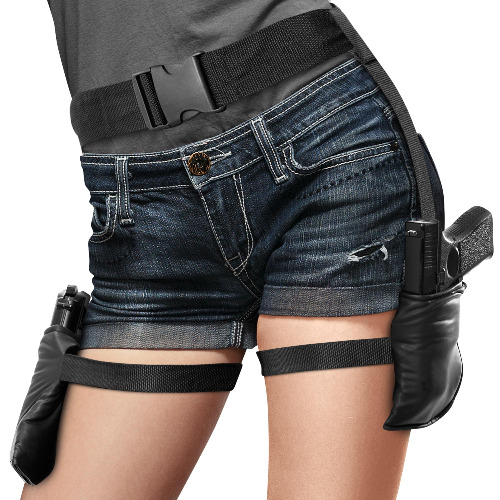 Lethal Lace: The Women's Black Widow Costume Belt with Gun Holster and Leg Accessories - Inspired by Lara Croft - Tomb Raider Costume