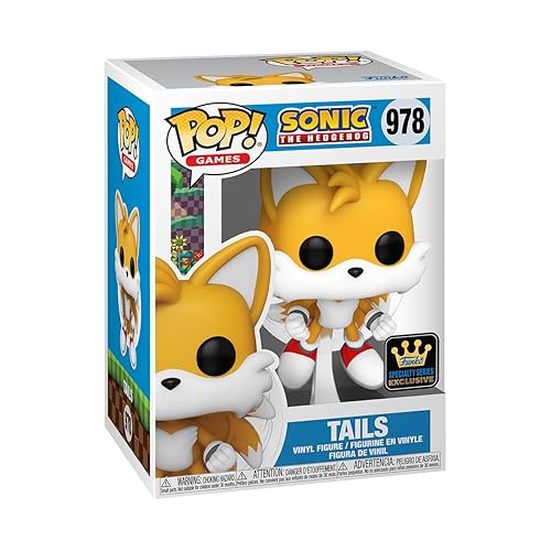 Funko Pop! Games: Sonic - Miles Tails Prower - Tails - (Flying) - Flocked - 1/6 Odds for Rare Chase Variant - Sonic the Hedgehog - Collectable Vinyl Figure - Gift Idea - Official Merchandise